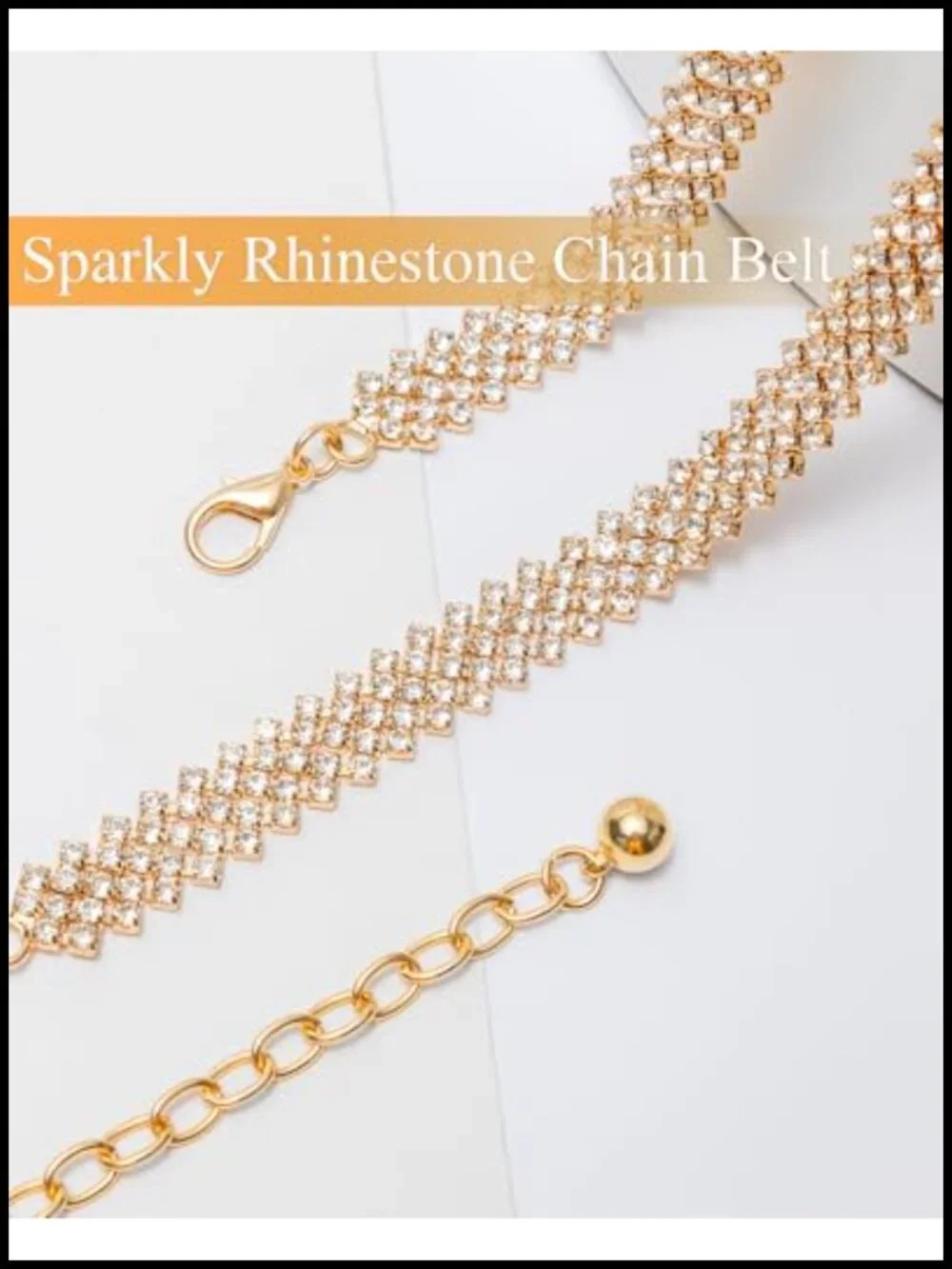 Rhinestone Waist Chain Belt Bling Diamond Belt for Wedding Dress